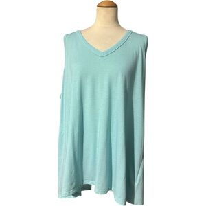 Torrid Classic Fit V-Neck Tank Top Mint Blue Size 3X